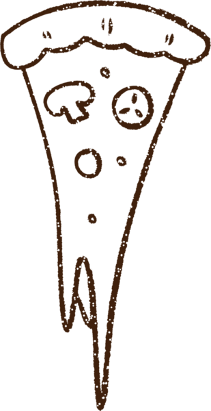 Bir insan tarafından çizilmiş pizza kömürü.