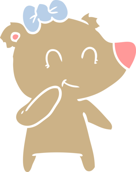 Bir insan tarafından çizilmiş dişi ayı düz renk karikatürü