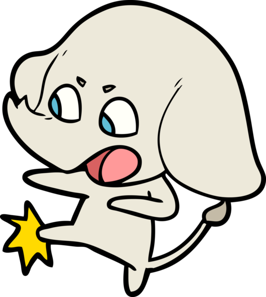 Bir insan tarafından çizilmiş şirin bir fil.