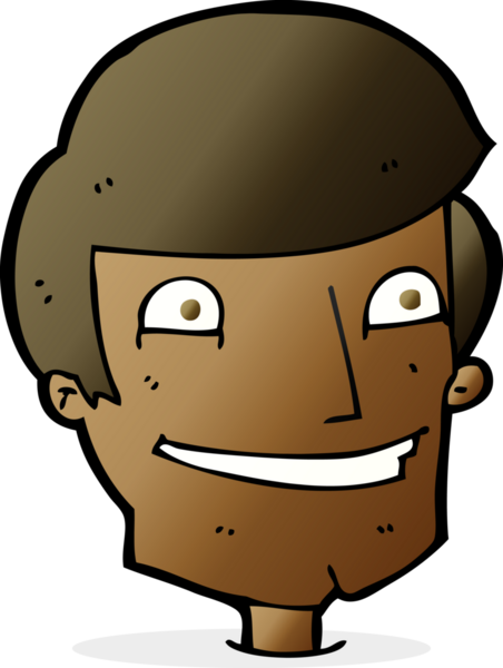 Bir insan tarafından çizilmiş sırıtan bir çizgi film adamı.