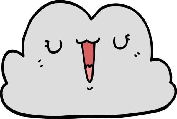 Bir insan tarafından çizilmiş sevimli karikatür bulutu