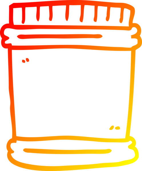 Bir insanın çizdiği karikatür vitamin kaplarının sıcak gradyan çizimi