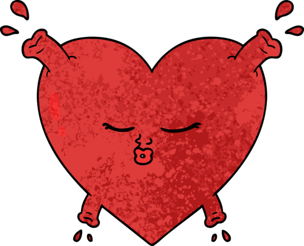 Bir insan tarafından çizilmiş karikatür kalp.