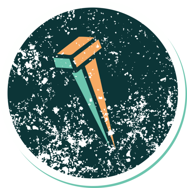 Bir insan tarafından çizilmiş demir tırnağın sembolik dövmesi.