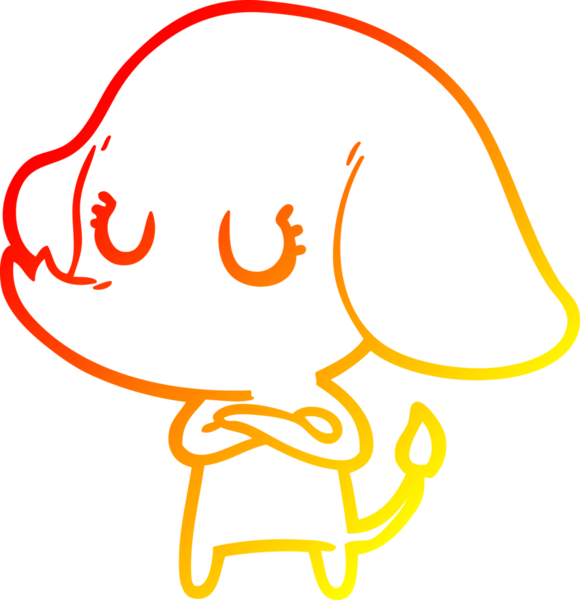 Bir insan tarafından çizilmiş şirin bir fil çizimi.