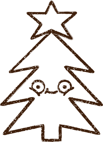 Bir insan tarafından çizilmiş Noel Ağacı Kömürü