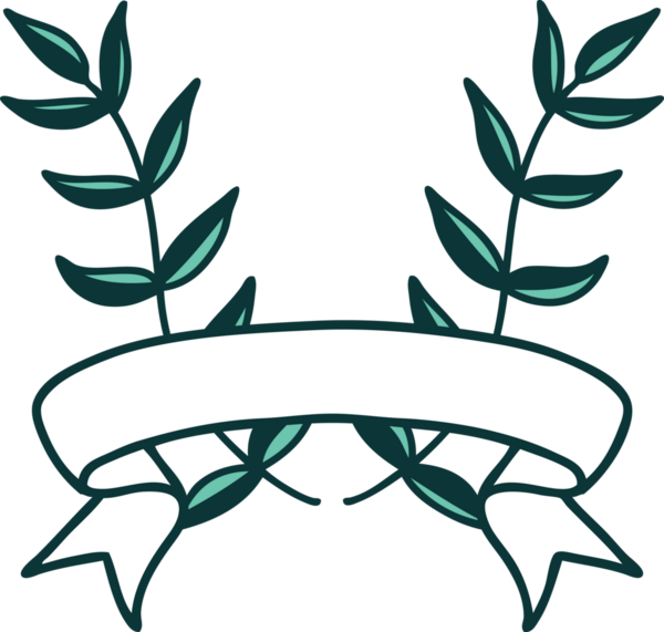 Bir insan tarafından çizilmiş defne sancağıyla geleneksel dövme.