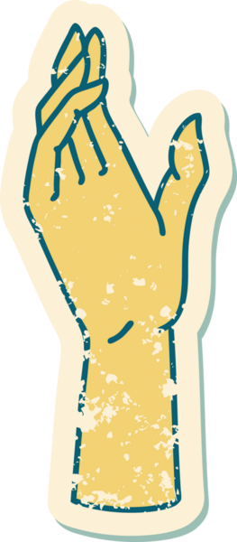 Bir insan tarafından çizilmiş sembolik dövmeli bir el resmi