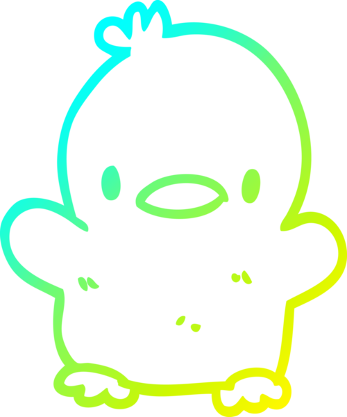 Bir insan tarafından çizilmiş bir karikatür hatunun soğuk gradyan çizimi.