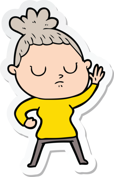 Bir insan tarafından çizilmiş bir karikatür çıkartması.