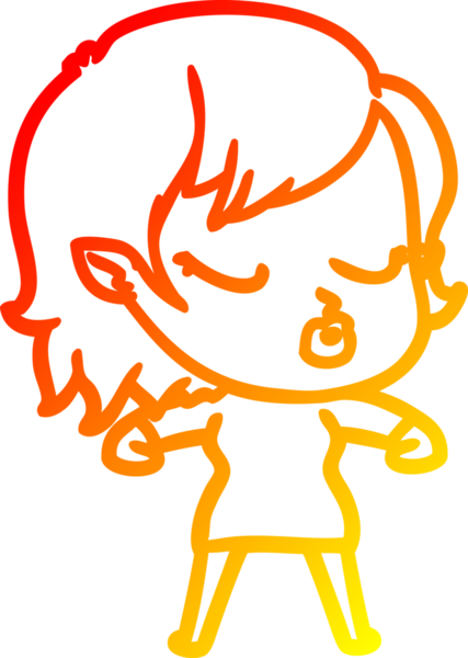 Bir insan tarafından çizilmiş sevimli bir vampir kız çizgi çizimi.