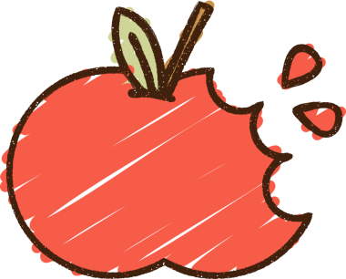 Bir insan tarafından çizilen meyve tebeşiri.