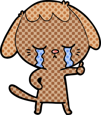 Bir insan tarafından çizilmiş çizgi film köpeği.