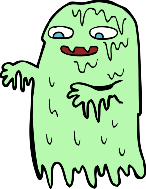 Bir insan tarafından çizilmiş iğrenç balçık hayaleti.