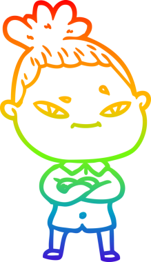 gökkuşağı gradyan çizimi bir insan tarafından çizilmiş bir karikatür kadın