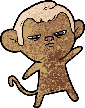 Bir insan tarafından çizilmiş çizgi maymun.