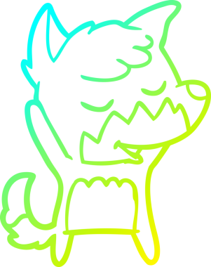 Bir insan tarafından çizilmiş dost canlısı bir tilkinin soğuk çizgi çizimi.