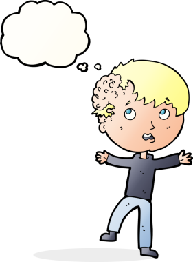 Bir insan tarafından çizilmiş düşünce baloncuklu tıbbi bir acil durum.