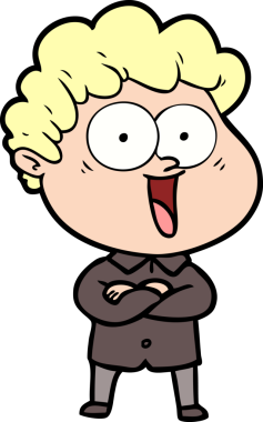 Bir insan tarafından çizilmiş mutlu bir adam.