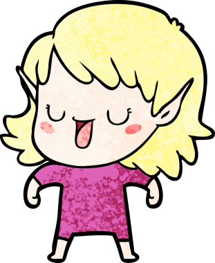 Bir insan tarafından çizilmiş bir elf kızı.