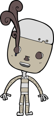 bir insan tarafından çizilmiş üzgün bir robot.