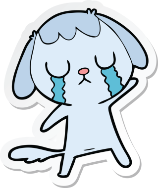 Bir insan tarafından çizilmiş şirin bir köpeğin çıkartması.