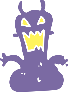 Bir insan tarafından çizilmiş küçük bir uzaylının düz renk çizimi