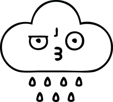 Bir insan tarafından çizilmiş fırtına yağmuru bulutu çizimi