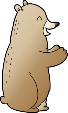 Bir insan tarafından çizilmiş çizgi film ayısı.