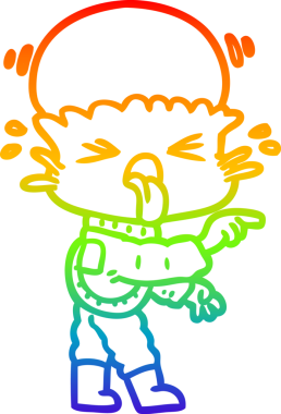 Gökkuşağı gradyan çizimi bir insan tarafından çizilmiş garip bir uzaylı çizgi filmi.