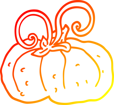 Bir insan tarafından çizilmiş bir kış kabağının sıcak çizgi çizimi