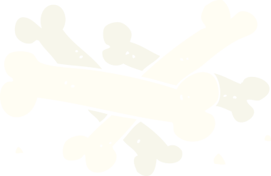 Bir insan tarafından çizilmiş kemik yığınının düz renk çizimi