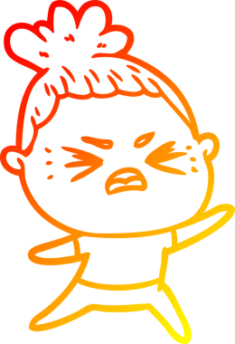 Bir insan tarafından çizilmiş kızgın bir karikatür çizimi.