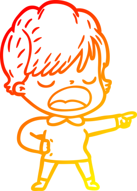 Bir insan tarafından çizilmiş bir karikatür kadın çizimi.