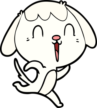 Bir insan tarafından çizilmiş şirin bir çizgi film köpeği ağlıyor.