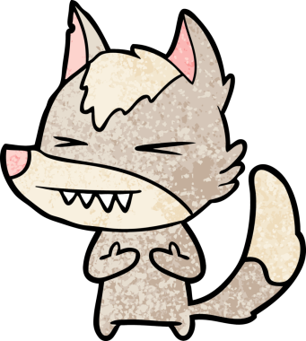 Bir insan tarafından çizilmiş kızgın kurt çizgi filmi.