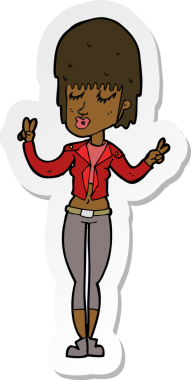 Bir insan tarafından çizilmiş havalı bir kızın çıkartması.