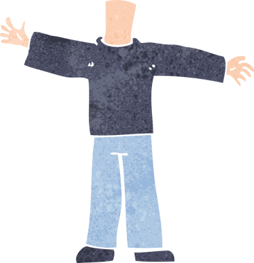 Açık kollu karikatür gövdesi (bir insan tarafından çizilen ve eşleştirilen karikatürler)