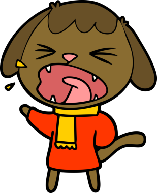 Bir insan tarafından çizilmiş şirin bir çizgi film köpeği.