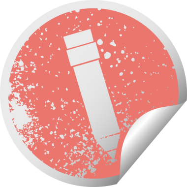 Sıkıntılı dairesel soyma etiketi bir insan tarafından çizilmiş garip bir sembol kalem.