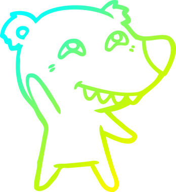 Bir insan tarafından çizilen kutup ayısının soğuk çizgi çizimi.