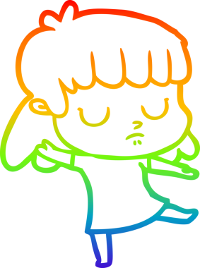 gökkuşağı gradyan çizimi bir insan tarafından çizilen ilgisiz bir kadın çizgi filmi