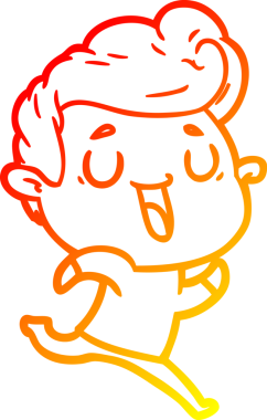 Bir insan tarafından çizilmiş mutlu bir çizgi film karakteri çizimi.