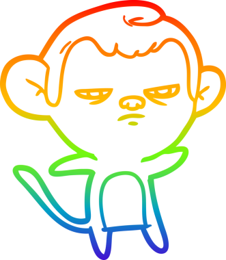 gökkuşağı gradyan çizgi çizimi bir insan tarafından çizilmiş bir maymun