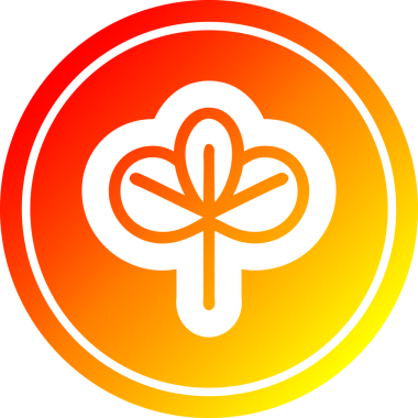 Bir insan tarafından çizilmiş doğal yaprak dairesel simgesi.