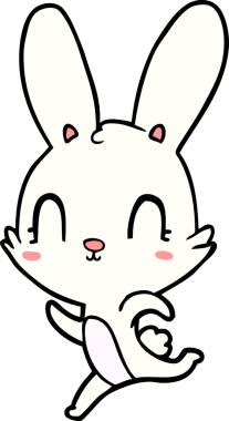 Bir insan tarafından çizilmiş şirin çizgi film tavşanı.