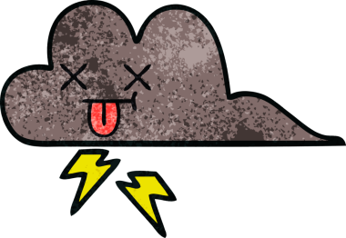 Bir insan tarafından çizilmiş fırtına bulutunun retro grunge deseni.