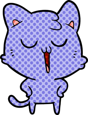 Bir insan tarafından çizilmiş çizgi film kedisi.