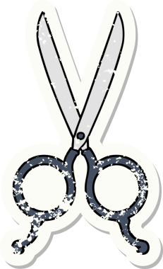 Bir insan tarafından çizilmiş geleneksel berber makas stili bir dövme.