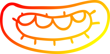 Bir insan tarafından çizilmiş çizgi film ağzının sıcak çizgisi.